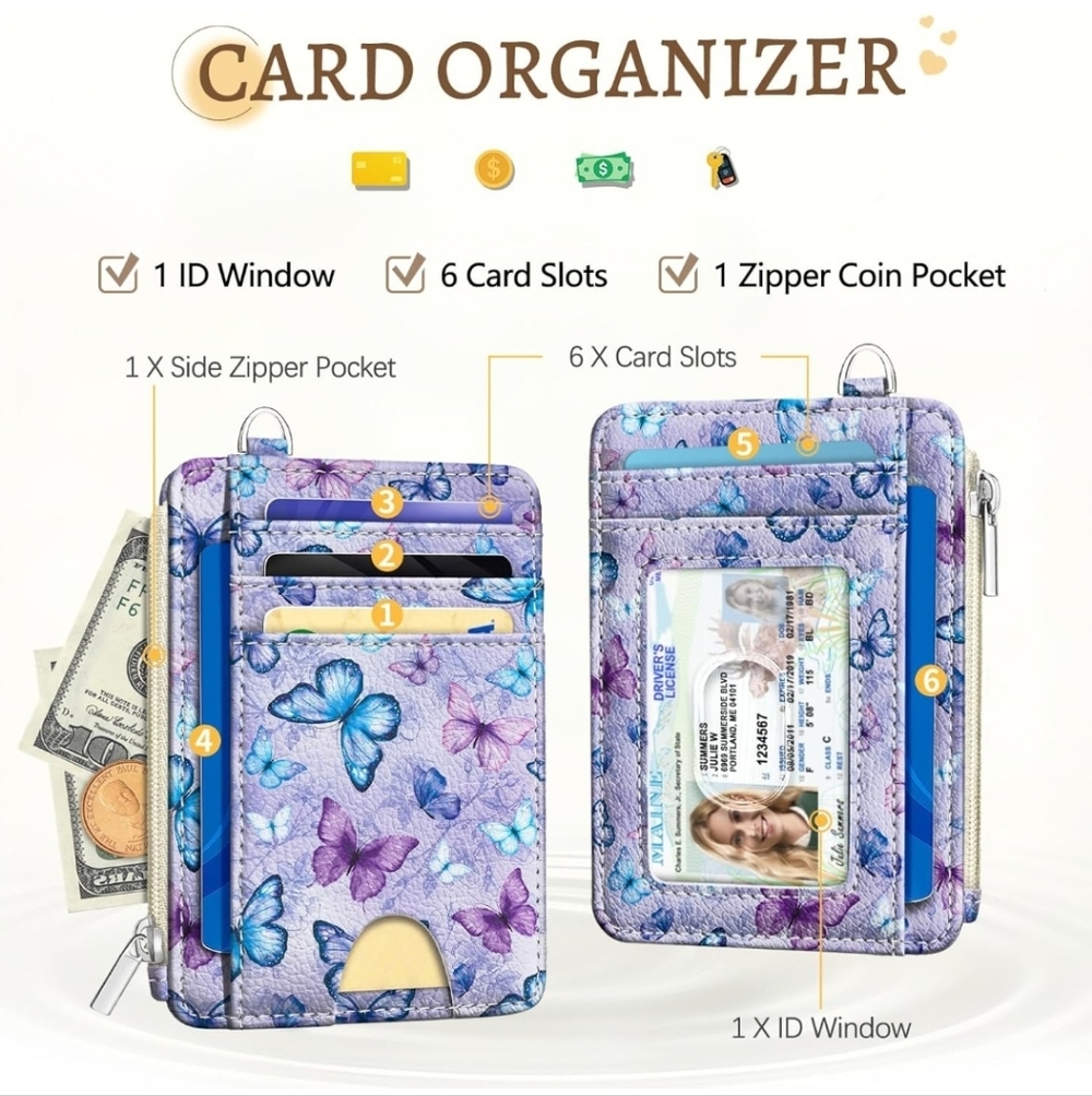 Butterfly Card Organizer with ID Window